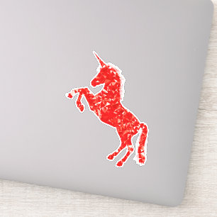 Cute colourful red unicorn art