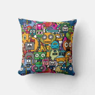 🤖Cute colourful robots Cushion