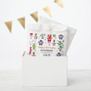 Cute Colourful Robots Kids Robot Birthday Party Favour Bag
