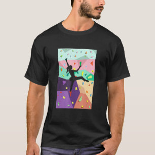 Cute Colourful Rock Climbing Bouldering Wall Climb T-Shirt