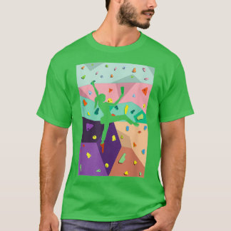 Cute Colourful Rock Climbing Bouldering Wall T-Shirt