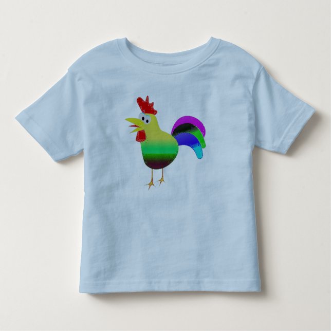 cute colourful rooster funny t-shirt gift idea (Front)