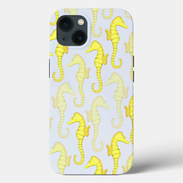 Cute Colourful Seahorse Trendy Ocean Case-Mate iPhone Case (Back)