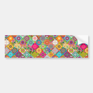 Cute colourful seamless decorative pattern bumper sticker