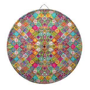 Cute colourful seamless decorative pattern dartboard