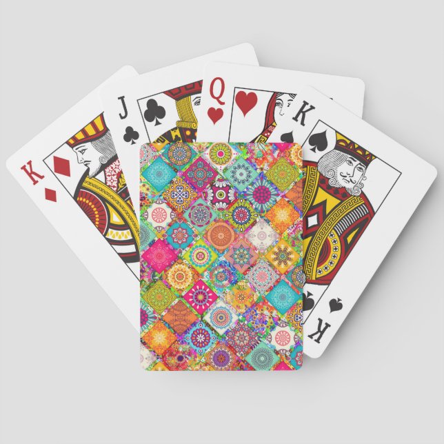 Cute colourful seamless decorative pattern playing cards (Back)