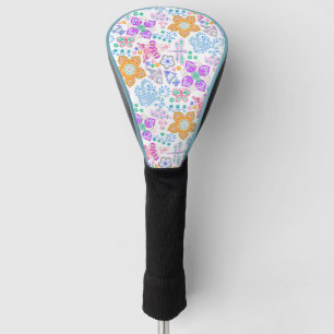 Cute colourful seamless floral nature pattern golf head cover