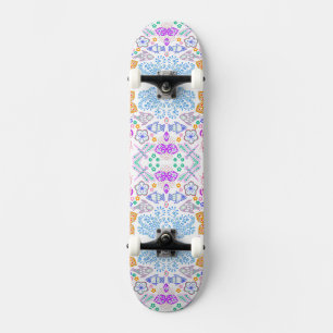 Cute colourful seamless floral nature pattern skateboard
