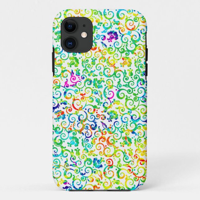 Cute colourful seamless flowers pattern Case-Mate iPhone case (Back)