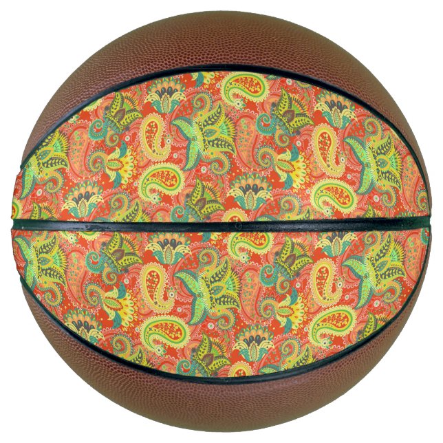 Cute colourful seamless paisley pattern bumper sti basketball (Front)