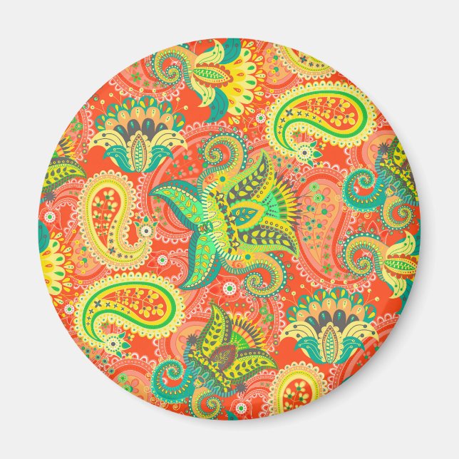 Cute colourful seamless paisley pattern OtterBox i Magnet (Front)