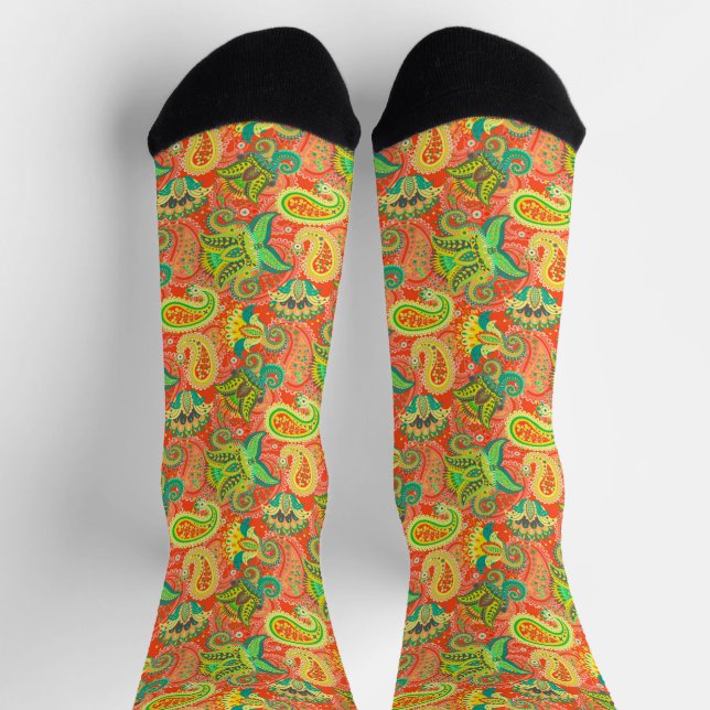 Cute colourful seamless paisley pattern OtterBox i Socks (Top)