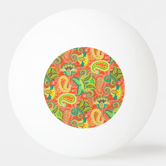 Cute colourful seamless paisley pattern ping pong ball (Front)