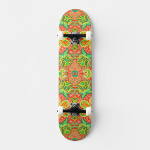 Cute colourful seamless paisley pattern skateboard