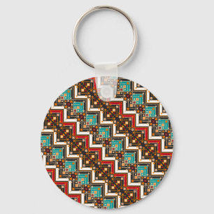 Cute colourful seamless ukrainian pattern key ring