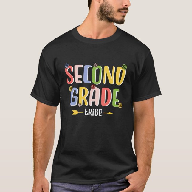 Cute Colourful Second Grade Back to School Student T-Shirt (Front)