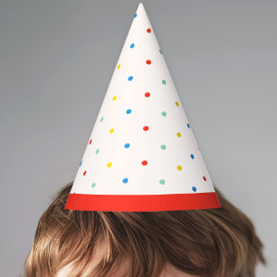 Cute Colourful Simple Polka Dot Birthday Party Hat