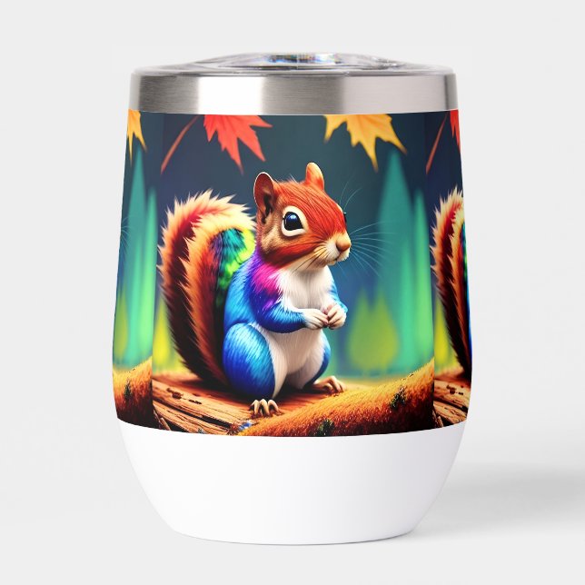Cute Colourful Sitting Squirrel (Front)