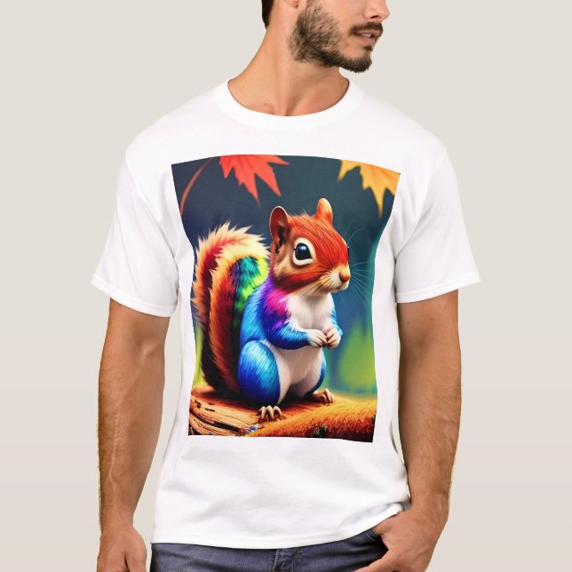 Cute Colourful Sitting Squirrel-75463 T-Shirt (Front)