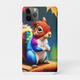 Cute Colourful Sitting Squirrel iPhone 11 Pro Case