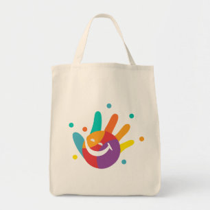 Cute Colourful Smile Handprint Eco-Friendly Tote B Bag