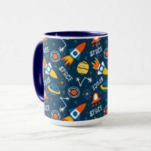 Cute Colourful Space Adventures Pattern Mug