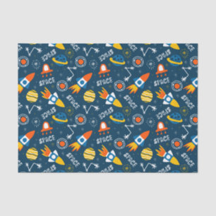 Cute Colourful Space Adventures Pattern Tissue Paper