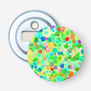 Cute colourful spiral cosmos patterns bottle opener