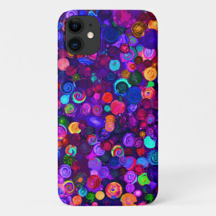 Cute colourful spiral cosmos patterns iPhone 11 case