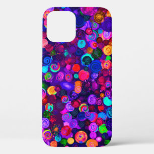 Cute colourful spiral cosmos patterns iPhone 12 case