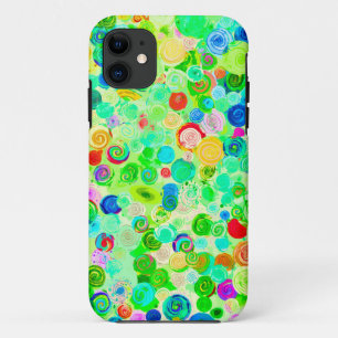 Cute colourful spiral cosmos patterns iPhone 11 case