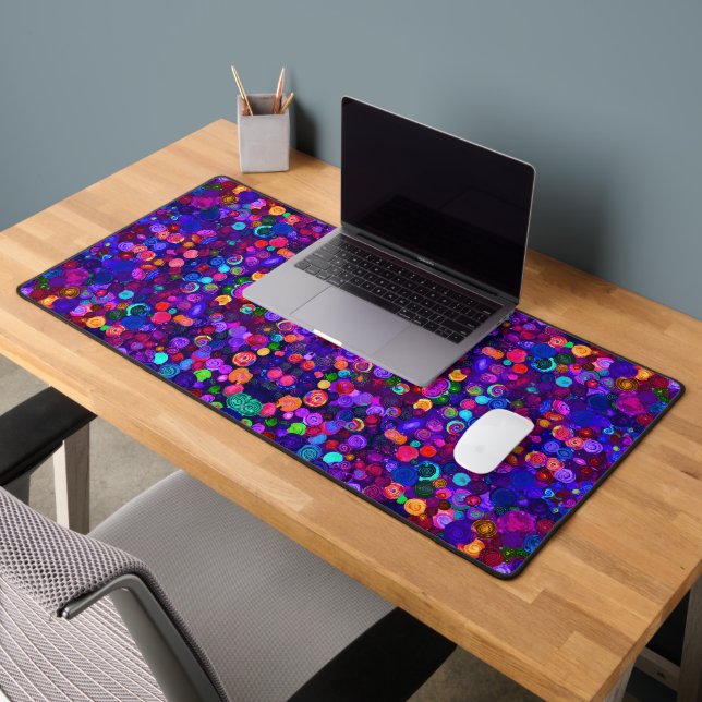 Cute colourful spiral cosmos patterns desk mat (Office 2)