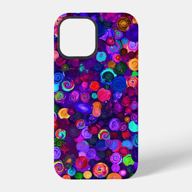 Cute colourful spiral cosmos patterns iPhone case (Back)