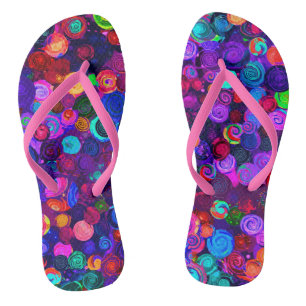 Cute colourful spiral cosmos patterns thongs