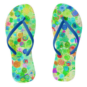 Cute colourful spiral cosmos patterns thongs