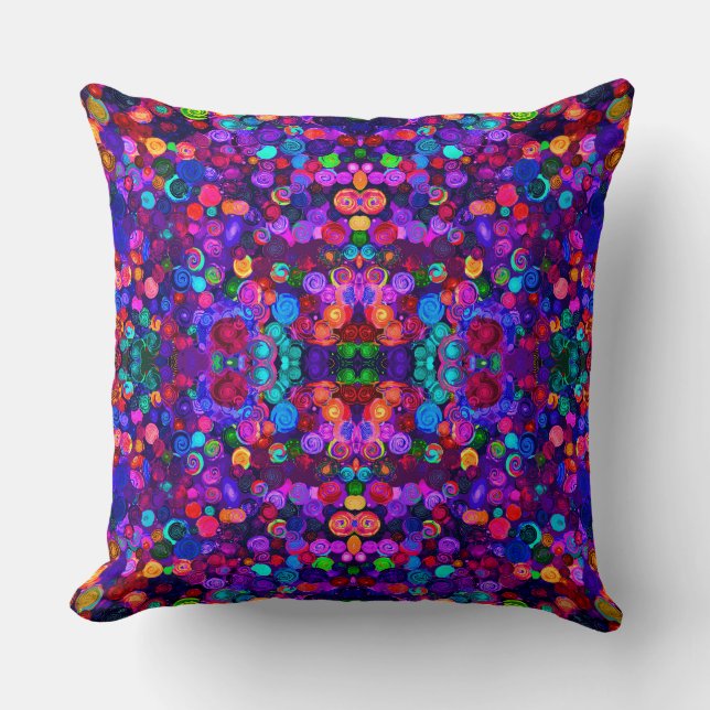 Cute colourful spiral cosmos pattrns cushion (Front)