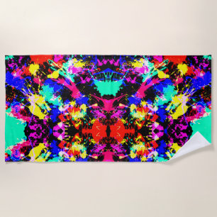 Cute colourful splatter paint beach towel