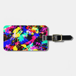 Cute colourful splatter paint car flag luggage tag