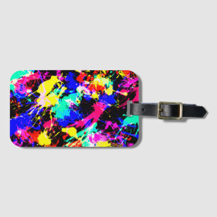 Cute colourful splatter paint car flag luggage tag