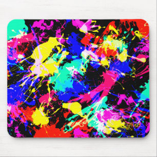 Cute colourful splatter paint car flag mouse pad