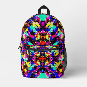 Cute colourful splatter paint car flag printed backpack