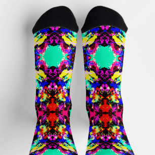 Cute colourful splatter paint car flag socks