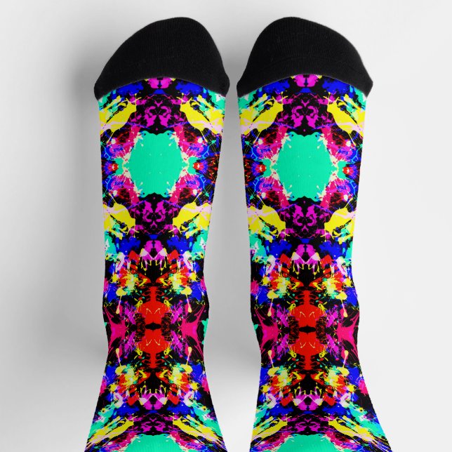 Cute colourful splatter paint car flag socks (Top)