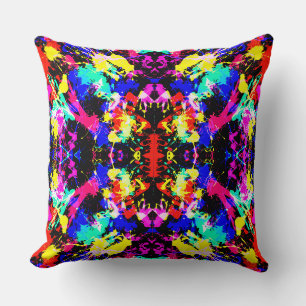 Cute colourful splatter paint cushion