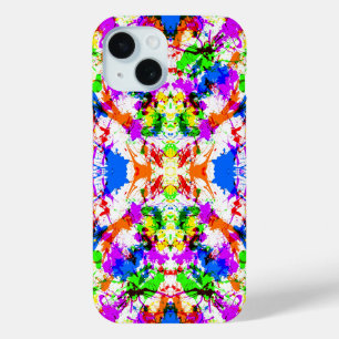 Cute colourful splatter paint design iPhone 15 case