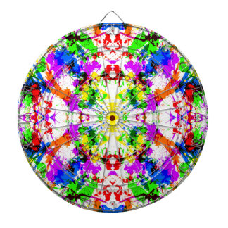 Cute colourful splatter paint design dartboard