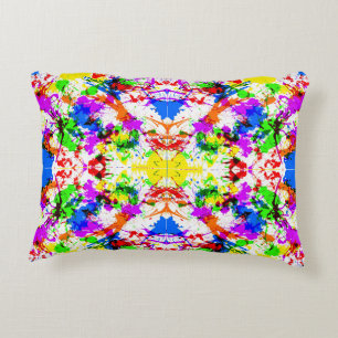 Cute colourful splatter paint design decorative cushion