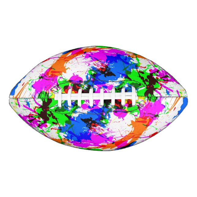Cute colourful splatter paint design football (Front)