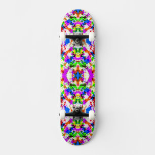 Cute colourful splatter paint design skateboard