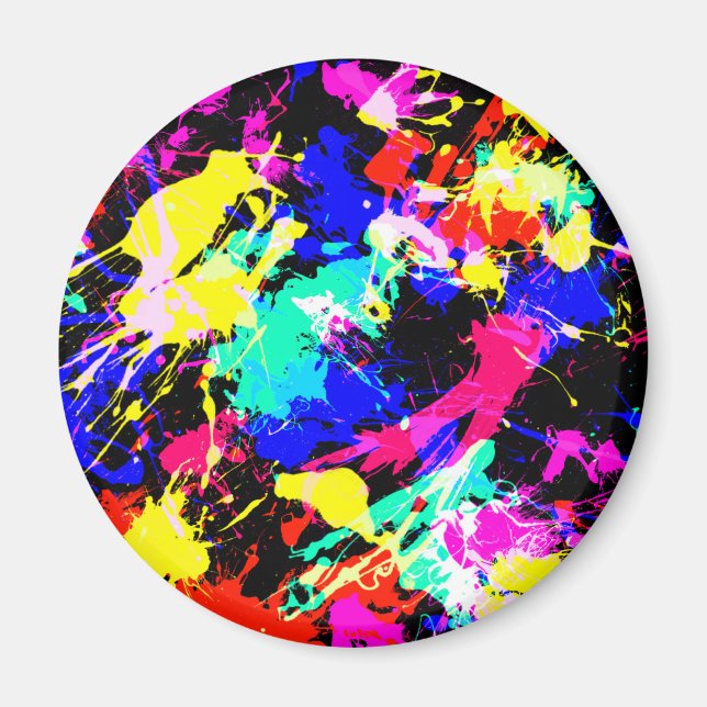 Cute colourful splatter paint magnet (Front)